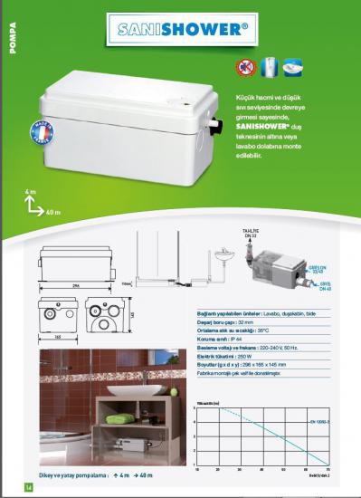 Sanıshower-3 Ünite Atık Su Tahliye Cihazı - 4 Lt