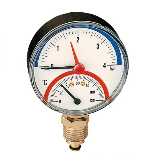 Manometre-Termometre 1/2 - (0-6 Bar) Ø80 - 120°C